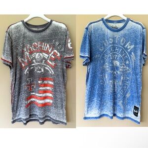 Vintage Y2K Mens 2X Shirt Bundle Burnout Tshirts Machine Motor Chop Shop Skull